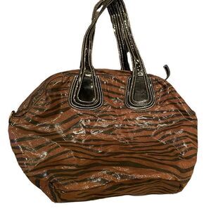 Mae & J Zebra Purse Brown & Black Shoulder Bag Tote Zebra Print Animal Print